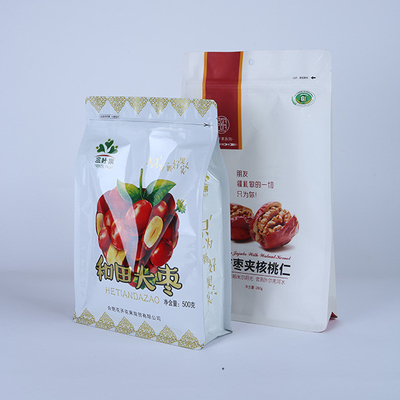 Large Capacity Food Grade 500g Flat Bottom Bag Packaging Plastic Stand Up Resealable Pouch